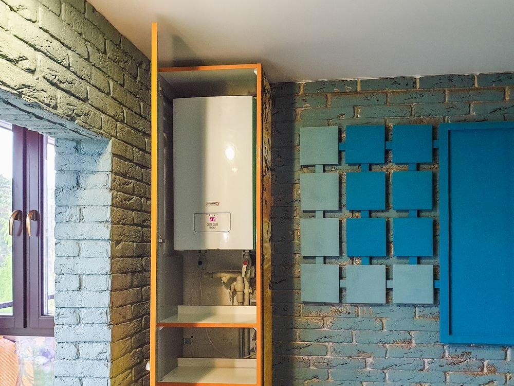 Hot water system installed in a bathroom
